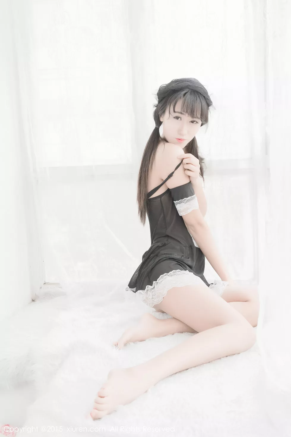 XiuRen第319期_长鞭子美女素素subaby透明黑纱情趣内衣写真50P