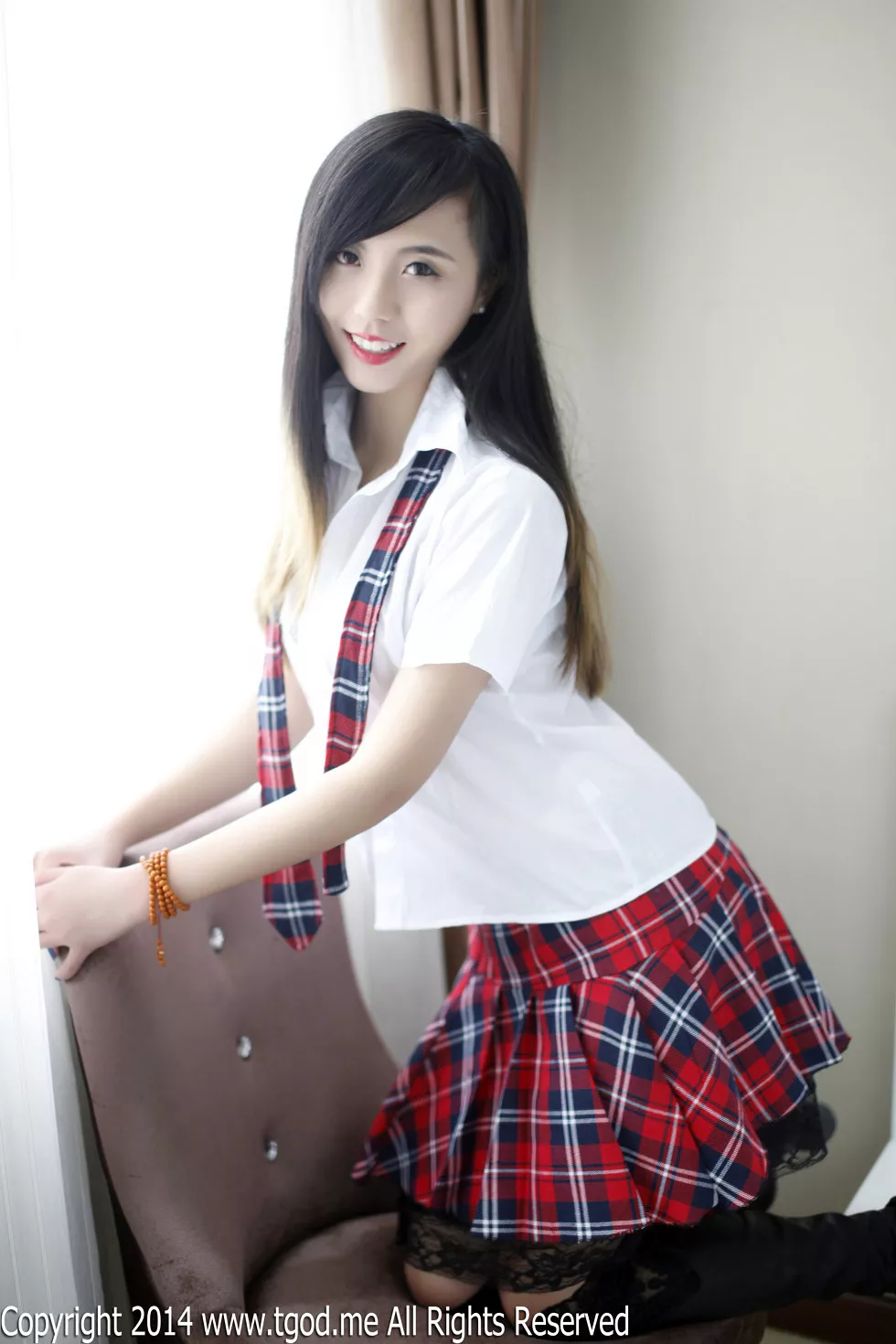 [TGOD推女神]2014.12.23_嫩模谢忱倬红纱吊带睡衣黑色蕾丝内裤诱惑写真133P
