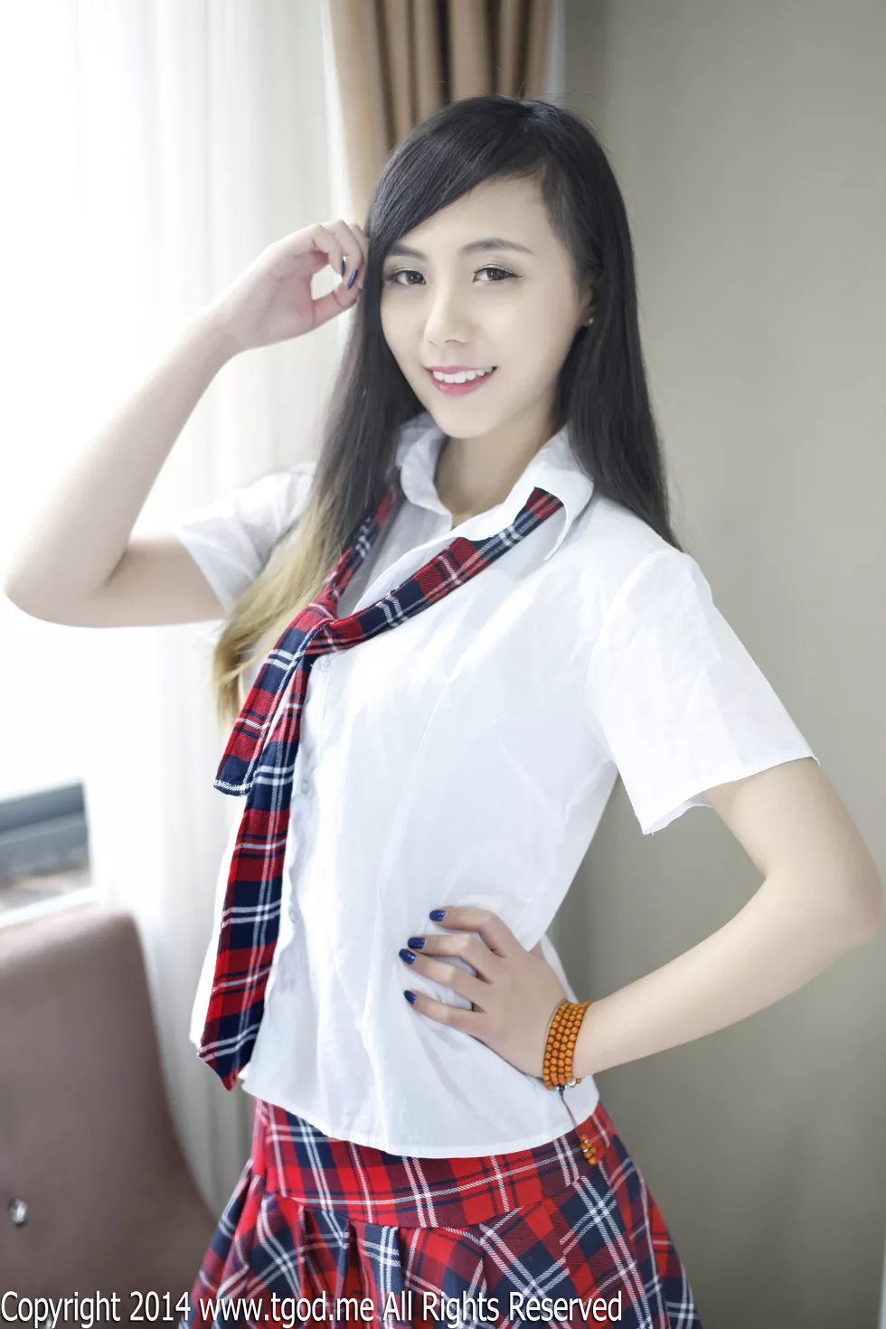 [TGOD推女神]2014.12.23_嫩模谢忱倬红纱吊带睡衣黑色蕾丝内裤诱惑写真133P