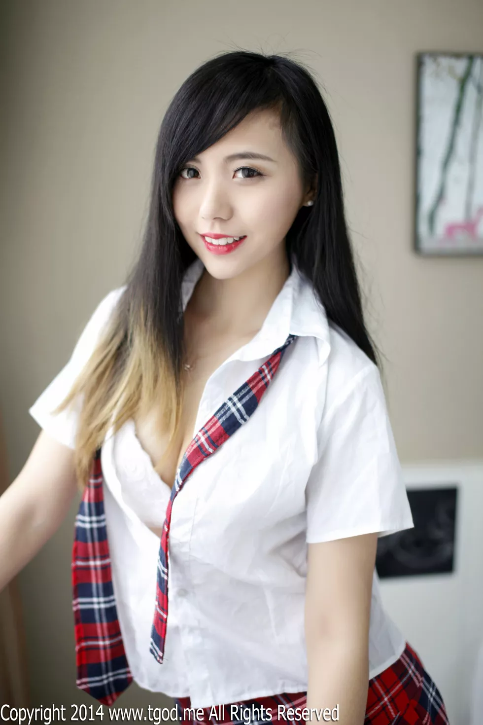 [TGOD推女神]2014.12.23_嫩模谢忱倬红纱吊带睡衣黑色蕾丝内裤诱惑写真133P