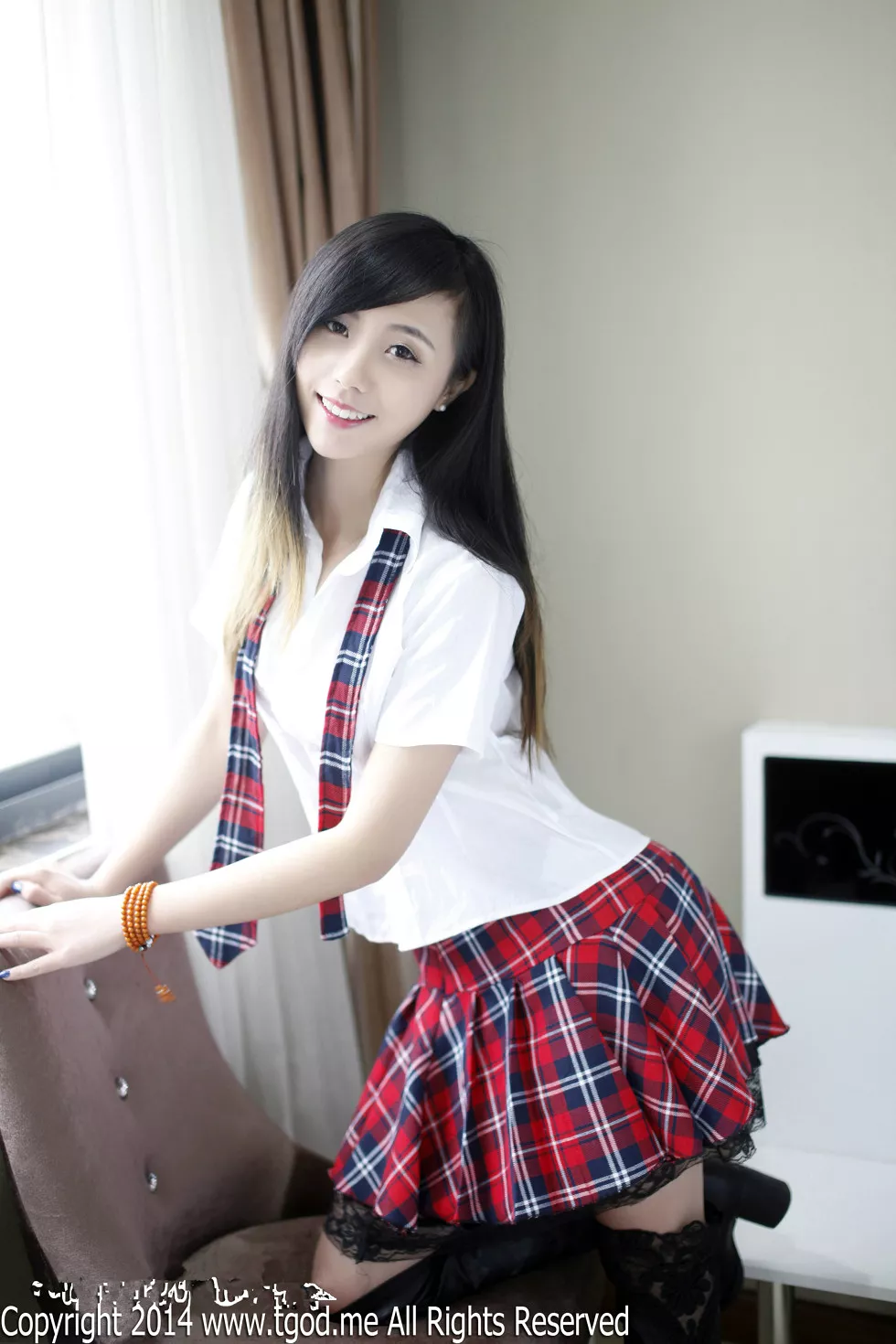 [TGOD推女神]2014.12.23_嫩模谢忱倬红纱吊带睡衣黑色蕾丝内裤诱惑写真133P