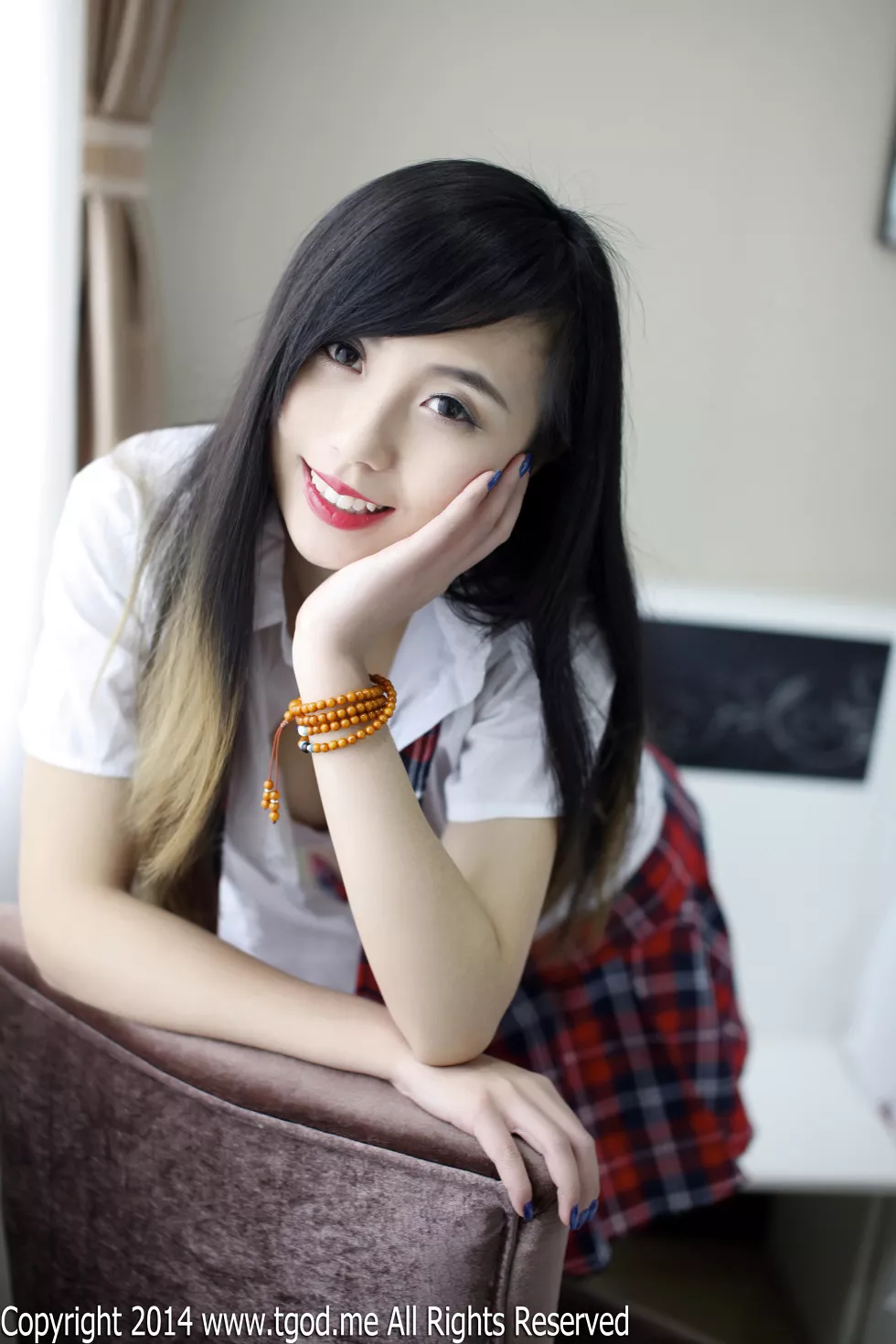 [TGOD推女神]2014.12.23_嫩模谢忱倬红纱吊带睡衣黑色蕾丝内裤诱惑写真133P