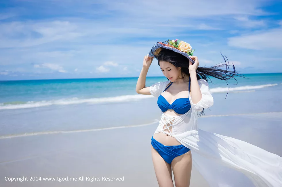 [TGOD推女神]2014.12.31_嫩模绮里嘉Ula沙巴旅拍沙滩仙子性感比基尼写真50P