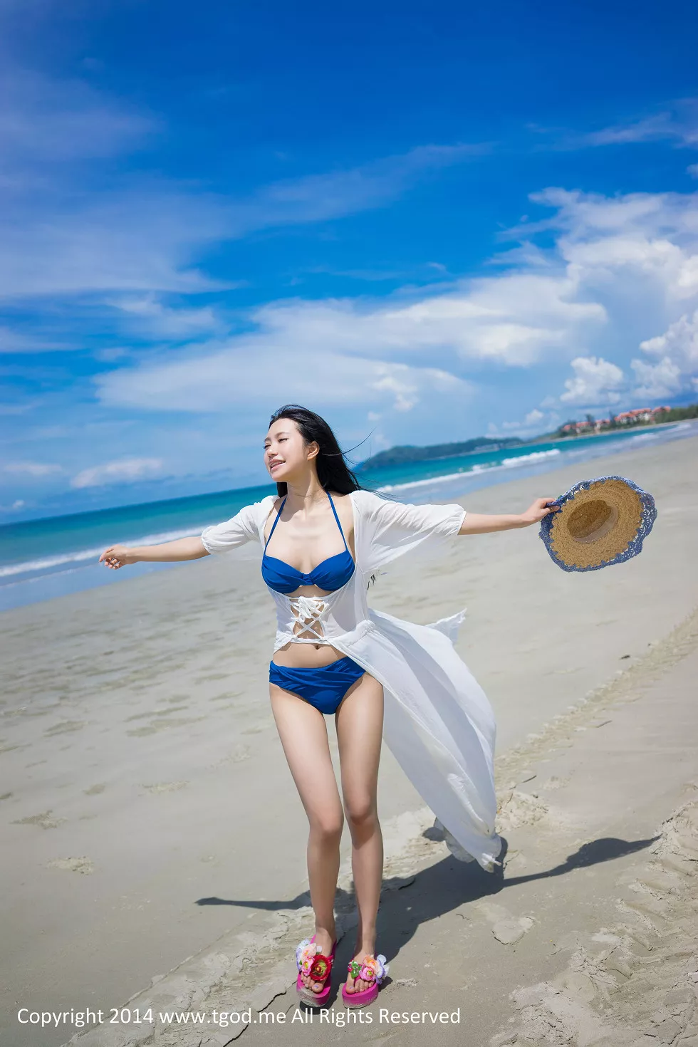 [TGOD推女神]2014.12.31_嫩模绮里嘉Ula沙巴旅拍沙滩仙子性感比基尼写真50P