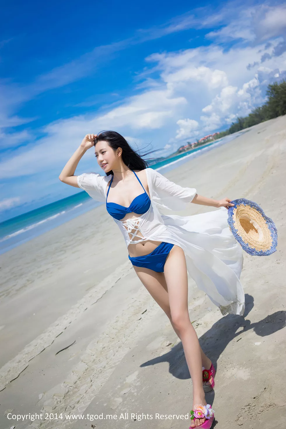 [TGOD推女神]2014.12.31_嫩模绮里嘉Ula沙巴旅拍沙滩仙子性感比基尼写真50P