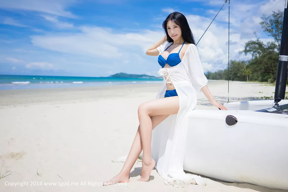 [TGOD推女神]2014.12.31_嫩模绮里嘉Ula沙巴旅拍沙滩仙子性感比基尼写真50P