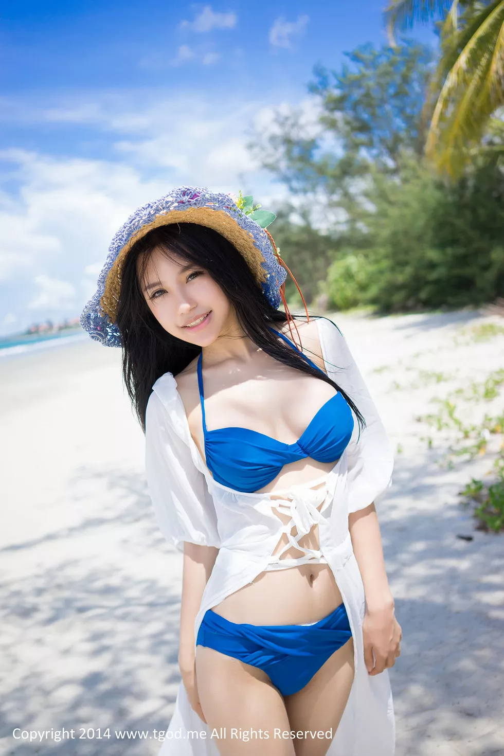 [TGOD推女神]2014.12.31_嫩模绮里嘉Ula沙巴旅拍沙滩仙子性感比基尼写真50P