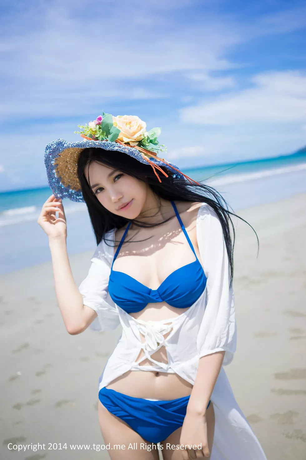 [TGOD推女神]2014.12.31_嫩模绮里嘉Ula沙巴旅拍沙滩仙子性感比基尼写真50P