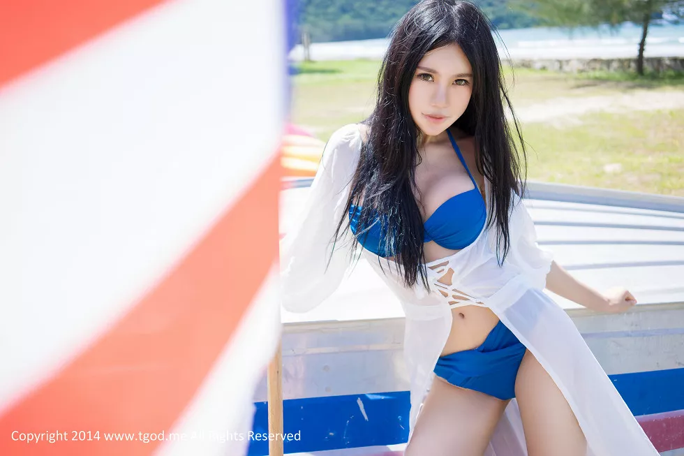 [TGOD推女神]2014.12.31_嫩模绮里嘉Ula沙巴旅拍沙滩仙子性感比基尼写真50P