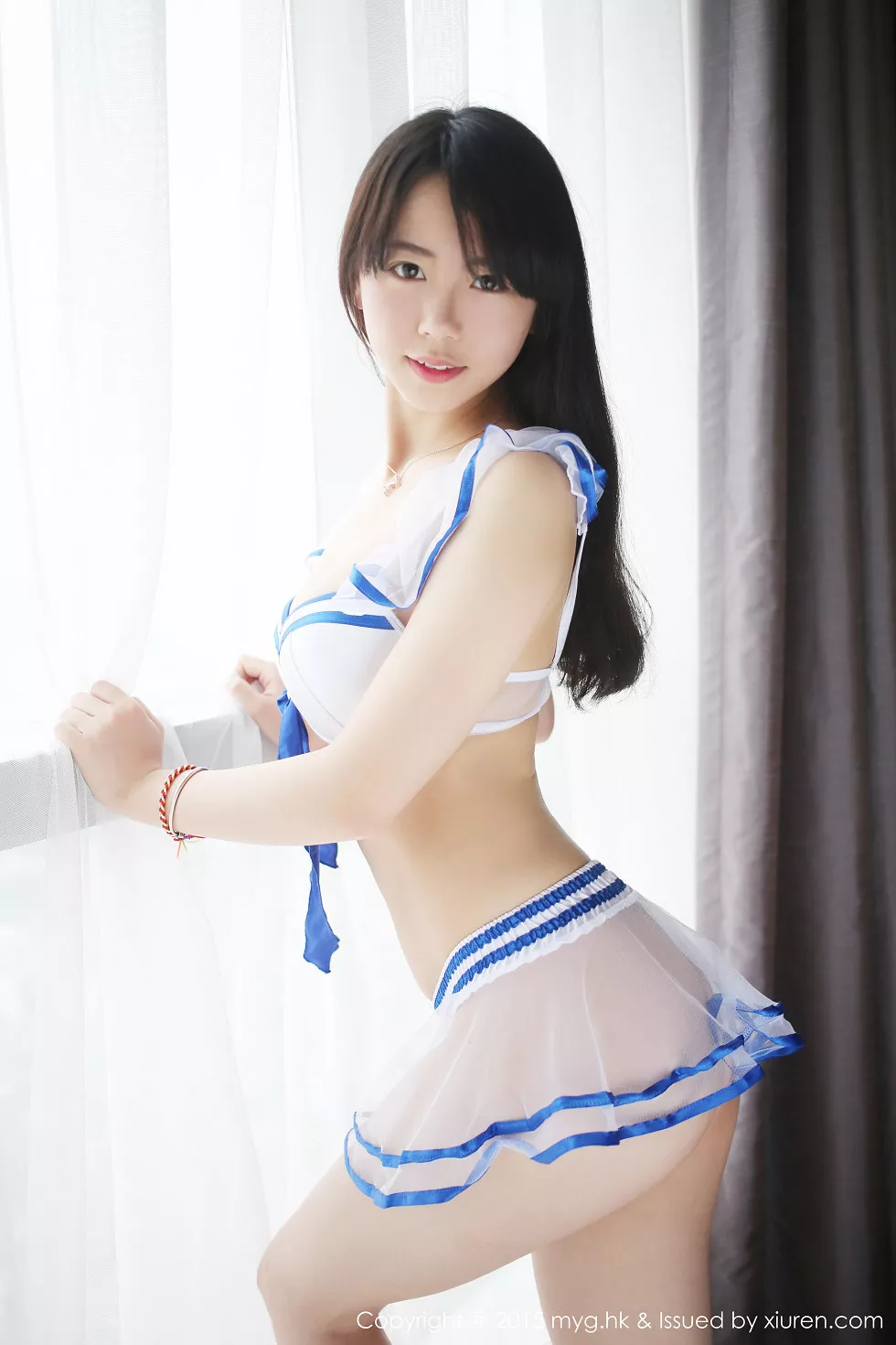 [MyGirl美媛馆]Vol.116_新人嫩模徐小宝Jessie蓝色薄纱情趣内衣诱惑美臀写真40P