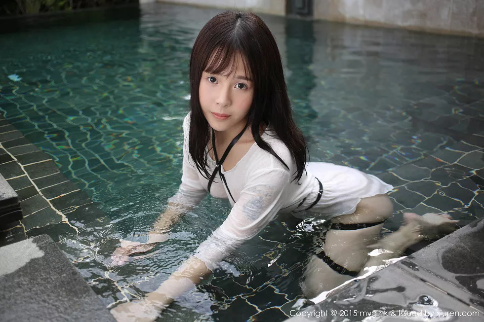[MyGirl美媛馆]Vol.170_Evelyn艾莉三亚旅拍白色连身裙真空湿身美乳凸点诱惑53P