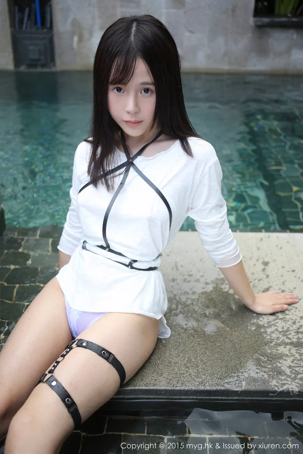 [MyGirl美媛馆]Vol.170_Evelyn艾莉三亚旅拍白色连身裙真空湿身美乳凸点诱惑53P
