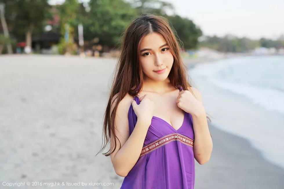 [MyGirl美媛馆]Vol.191_嫩模熊吖BOBO龙目岛旅拍沙滩边白纱裙下性感美臀写真67P