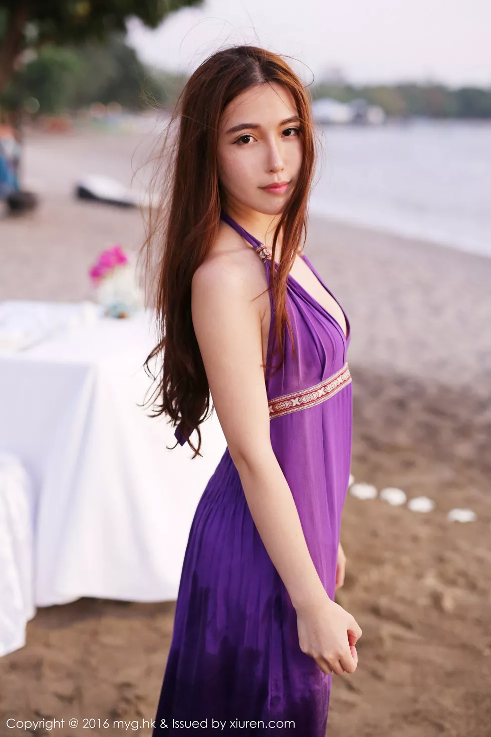 [MyGirl美媛馆]Vol.191_嫩模熊吖BOBO龙目岛旅拍沙滩边白纱裙下性感美臀写真67P