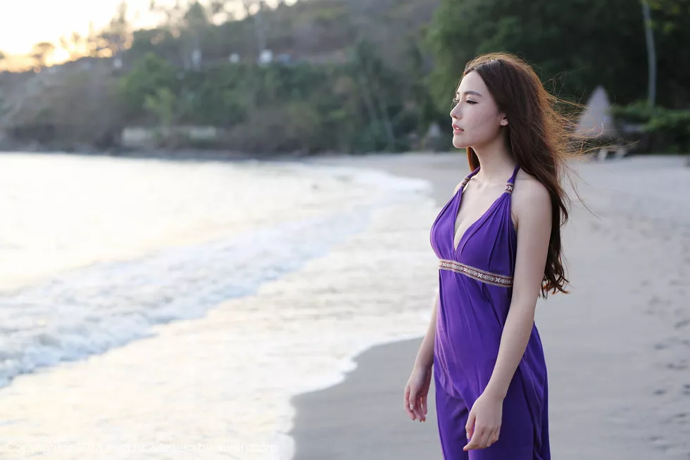 [MyGirl美媛馆]Vol.191_嫩模熊吖BOBO龙目岛旅拍沙滩边白纱裙下性感美臀写真67P