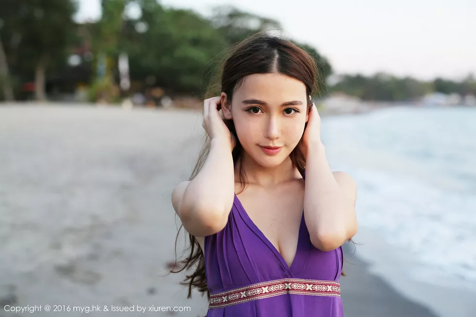 [MyGirl美媛馆]Vol.191_嫩模熊吖BOBO龙目岛旅拍沙滩边白纱裙下性感美臀写真67P