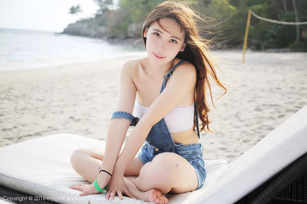 [MyGirl美媛馆]Vol.191_嫩模熊吖BOBO龙目岛旅拍沙滩边白纱裙下性感美臀写真67P
