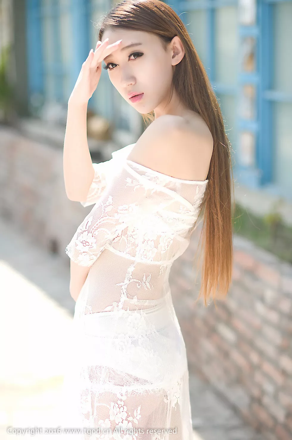 [TGOD推女神]2016.07.31_嫩模Dear佳琦白色薄纱裙秀完美身材高挑迷人美腿写真52P