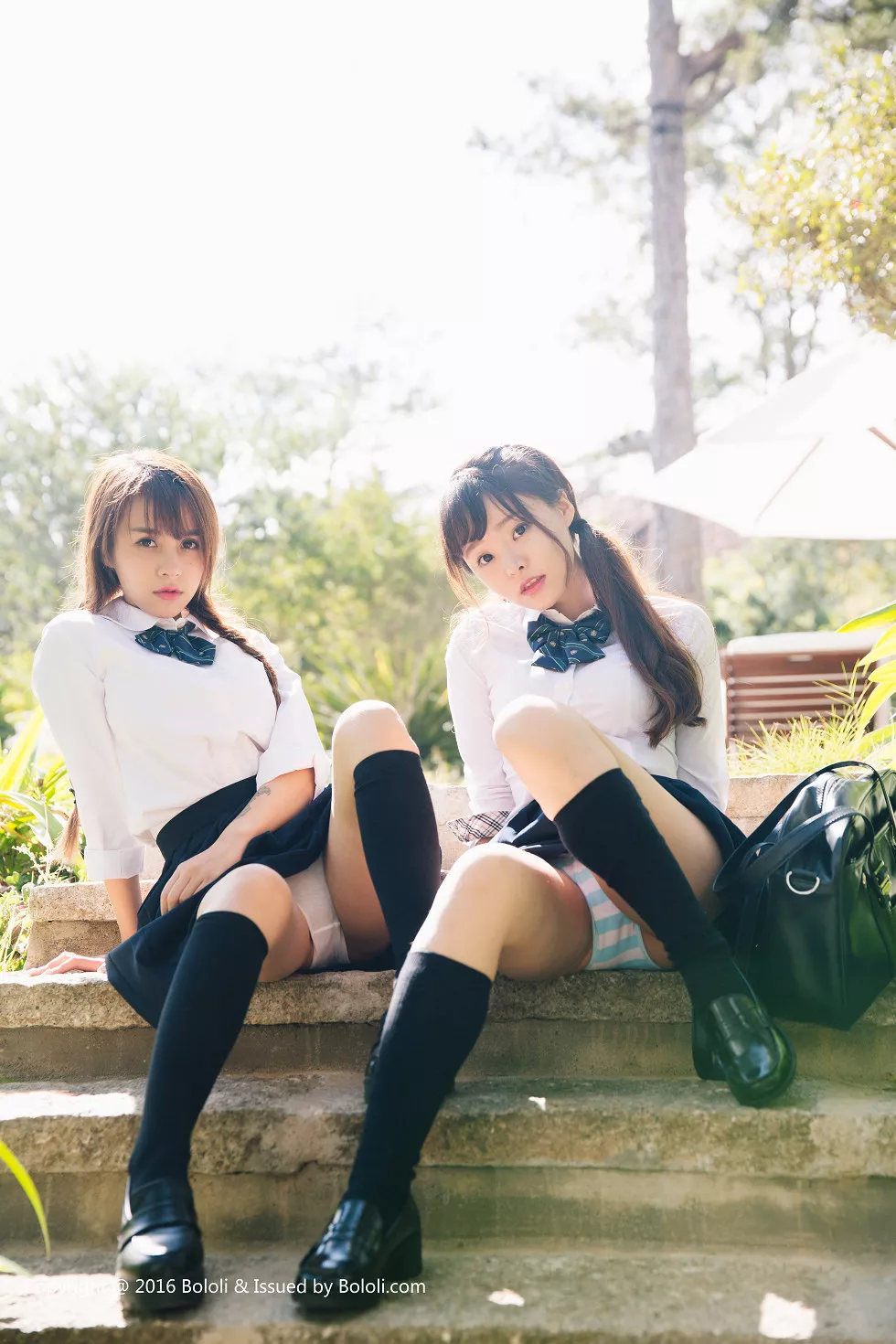 [BoLoli波萝社新刊]Vol.023_嫩模柳侑绮VS夏美酱学生装户外野战篇诱惑写真37P