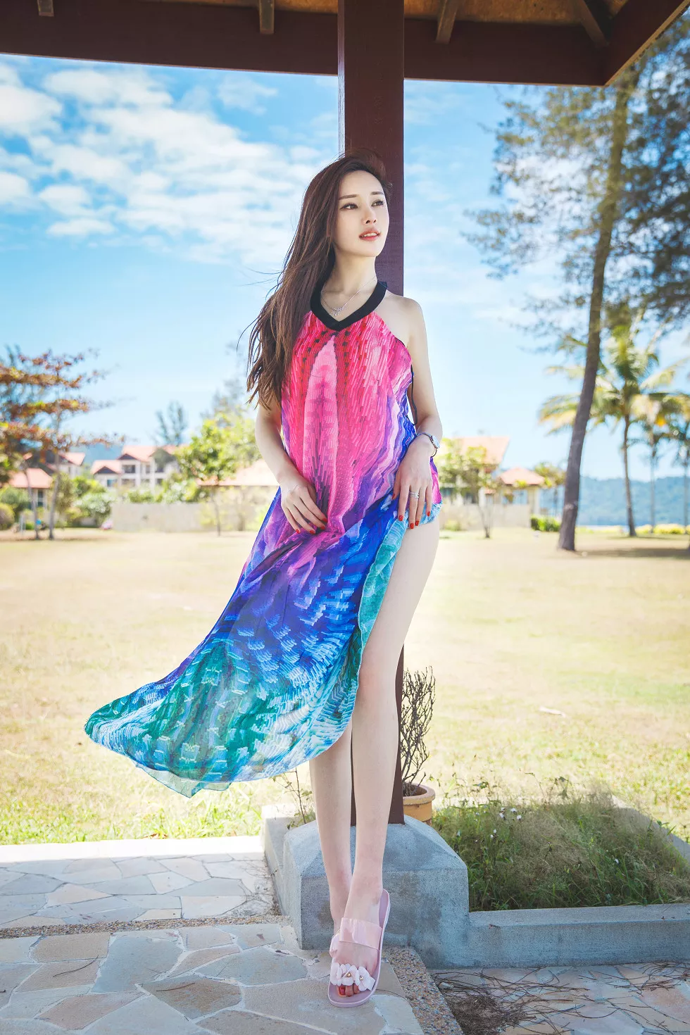 绝美靓模周妍希(土肥圆矮挫穷)沙巴旅拍无圣光大尺度露豪乳诱惑写真66P