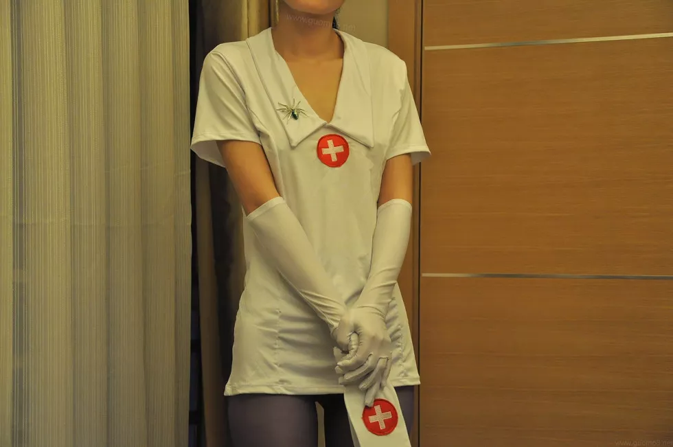 PANS阳阳内部定制小护士服无内灰丝裤袜+无内紫丝裤袜撩人诱惑写真228P