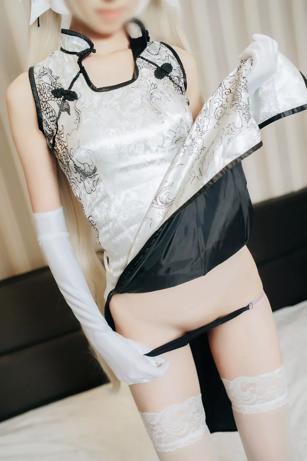 [少女映画]里穹妹白色蕾丝腿袜美女脱内裤大胆露私诱惑写真80P