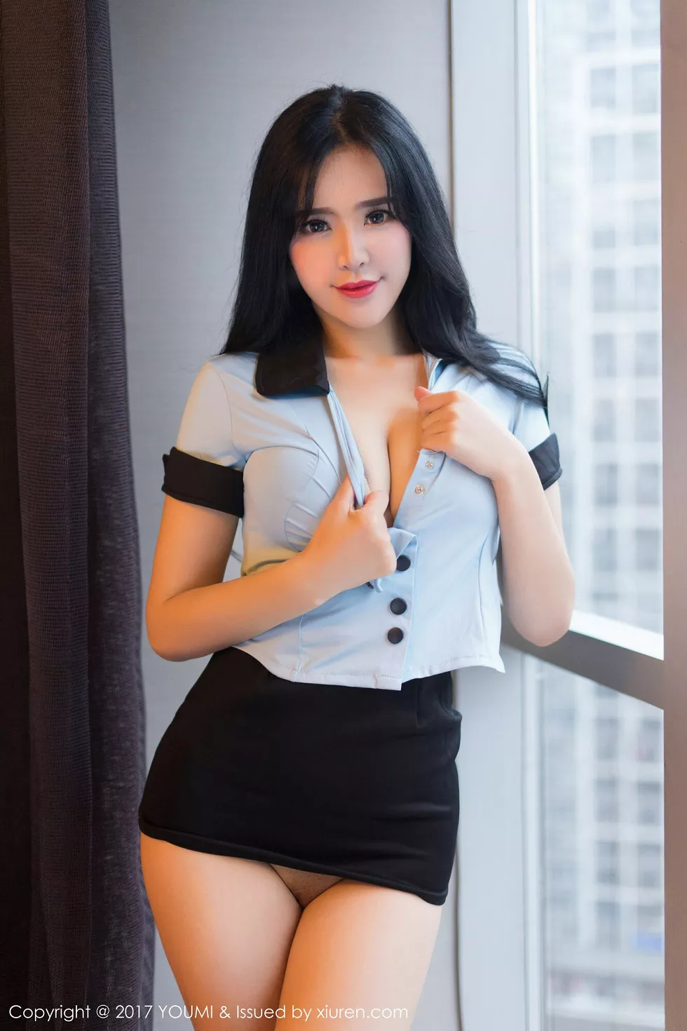[YouMi尤蜜荟]Vol.086_嫩模刘钰儿性感美女秘书黑丝眼镜OL+女警服极致诱惑写真44P