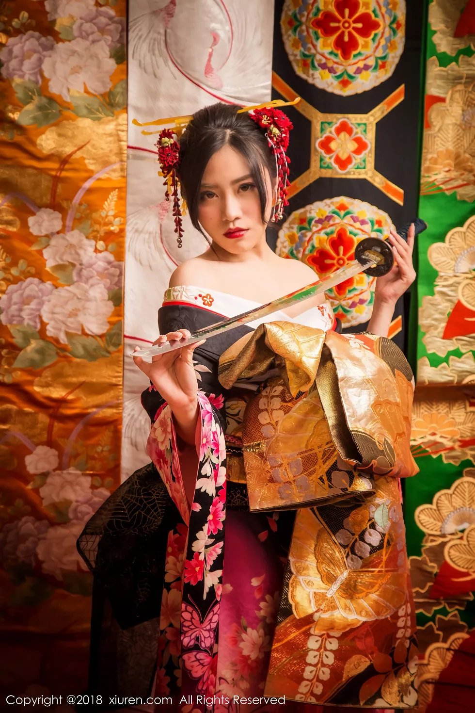 XiuRen第930_嫩模许诺Sabrina日本旅拍花魁造型性感和服系列写真36P