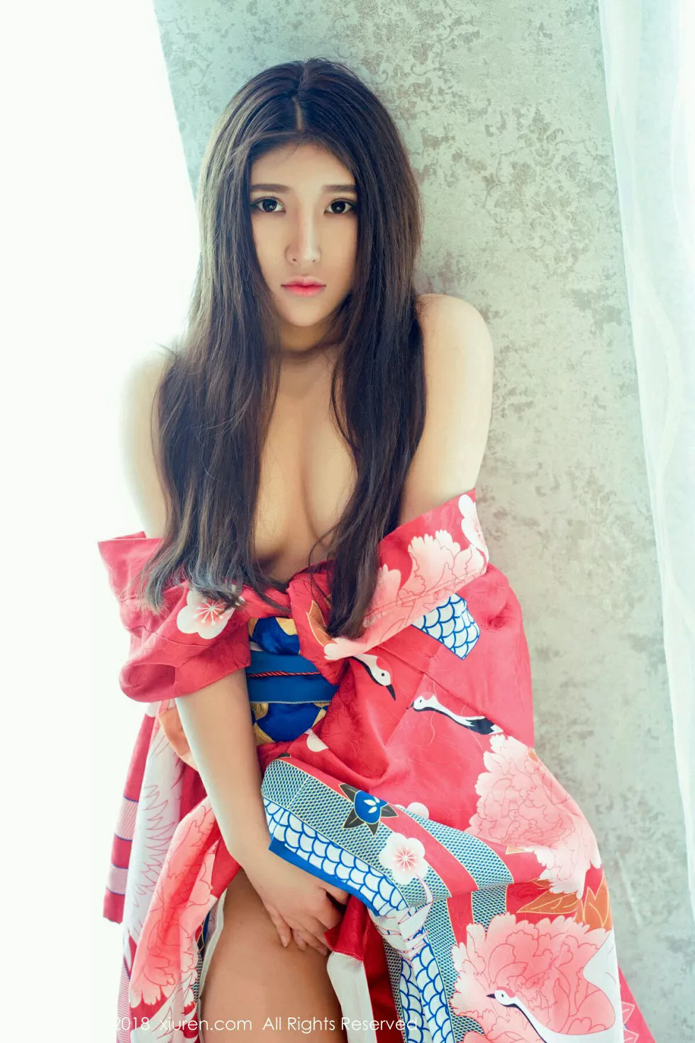 XiuRen第973_嫩模当然是小熊呀日本花魁和服+蓝色点式比基尼秀完美身材写真42P