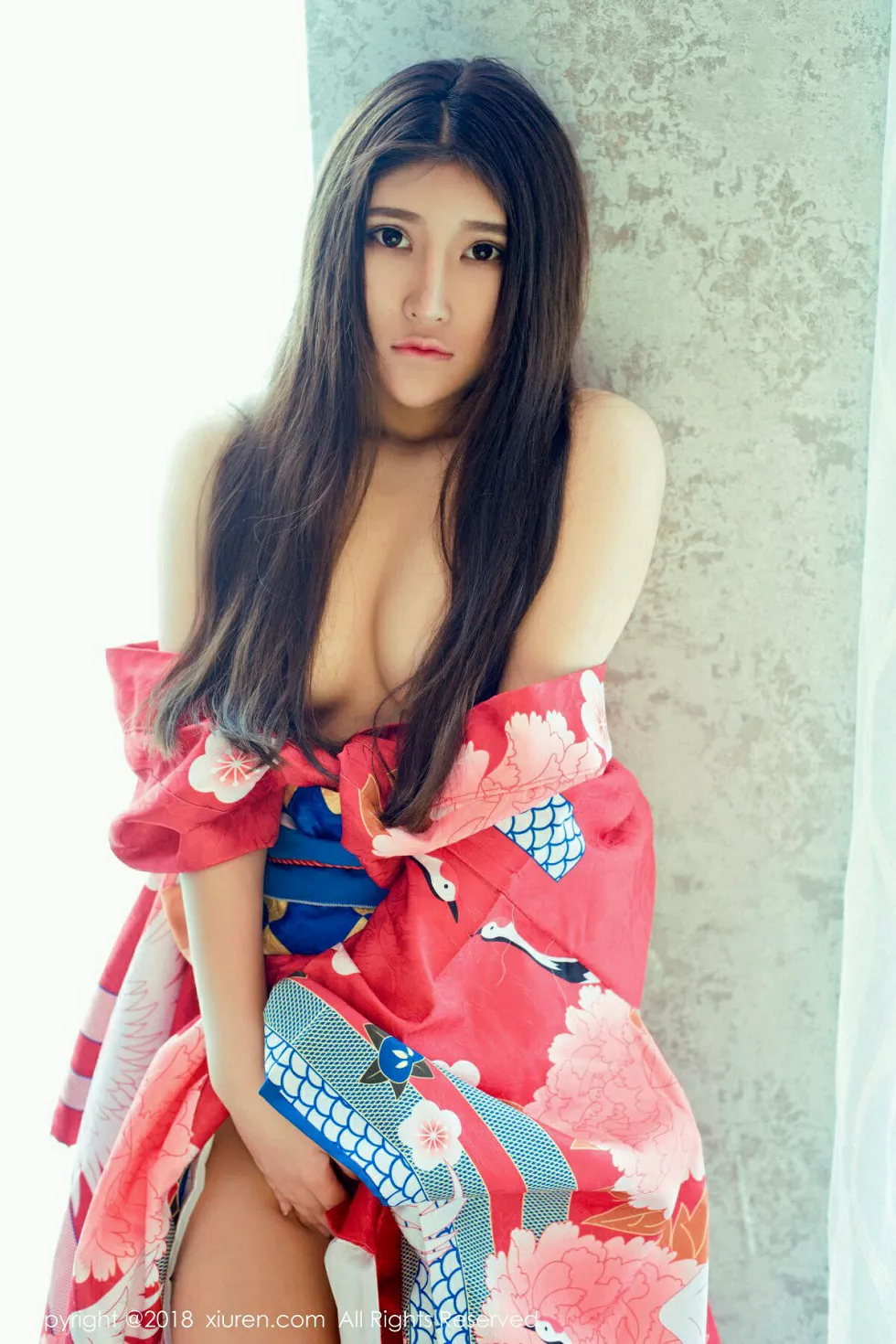 XiuRen第973_嫩模当然是小熊呀日本花魁和服+蓝色点式比基尼秀完美身材写真42P