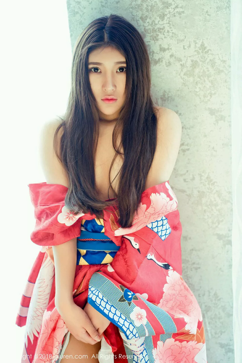 XiuRen第973_嫩模当然是小熊呀日本花魁和服+蓝色点式比基尼秀完美身材写真42P