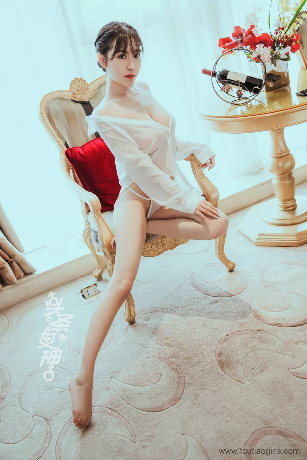 [Toutiao头条女神]No.658_嫩模陈亦菲私房透视白衬衣配白色丁字裤火辣诱惑写真57P