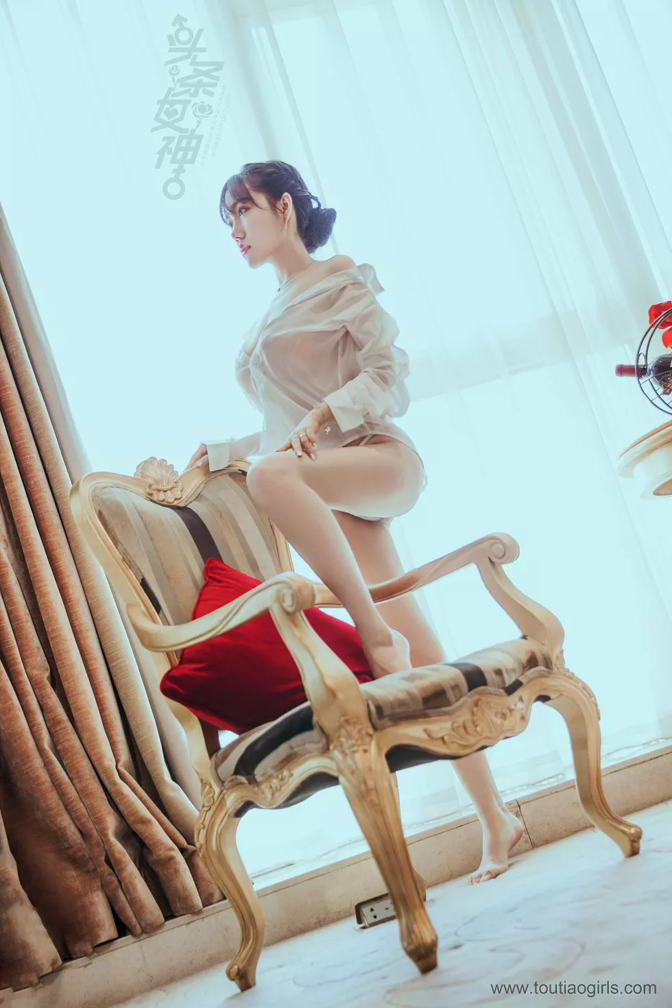 [Toutiao头条女神]No.658_嫩模陈亦菲私房透视白衬衣配白色丁字裤火辣诱惑写真57P