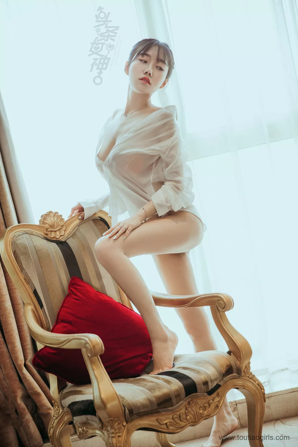 [Toutiao头条女神]No.658_嫩模陈亦菲私房透视白衬衣配白色丁字裤火辣诱惑写真57P