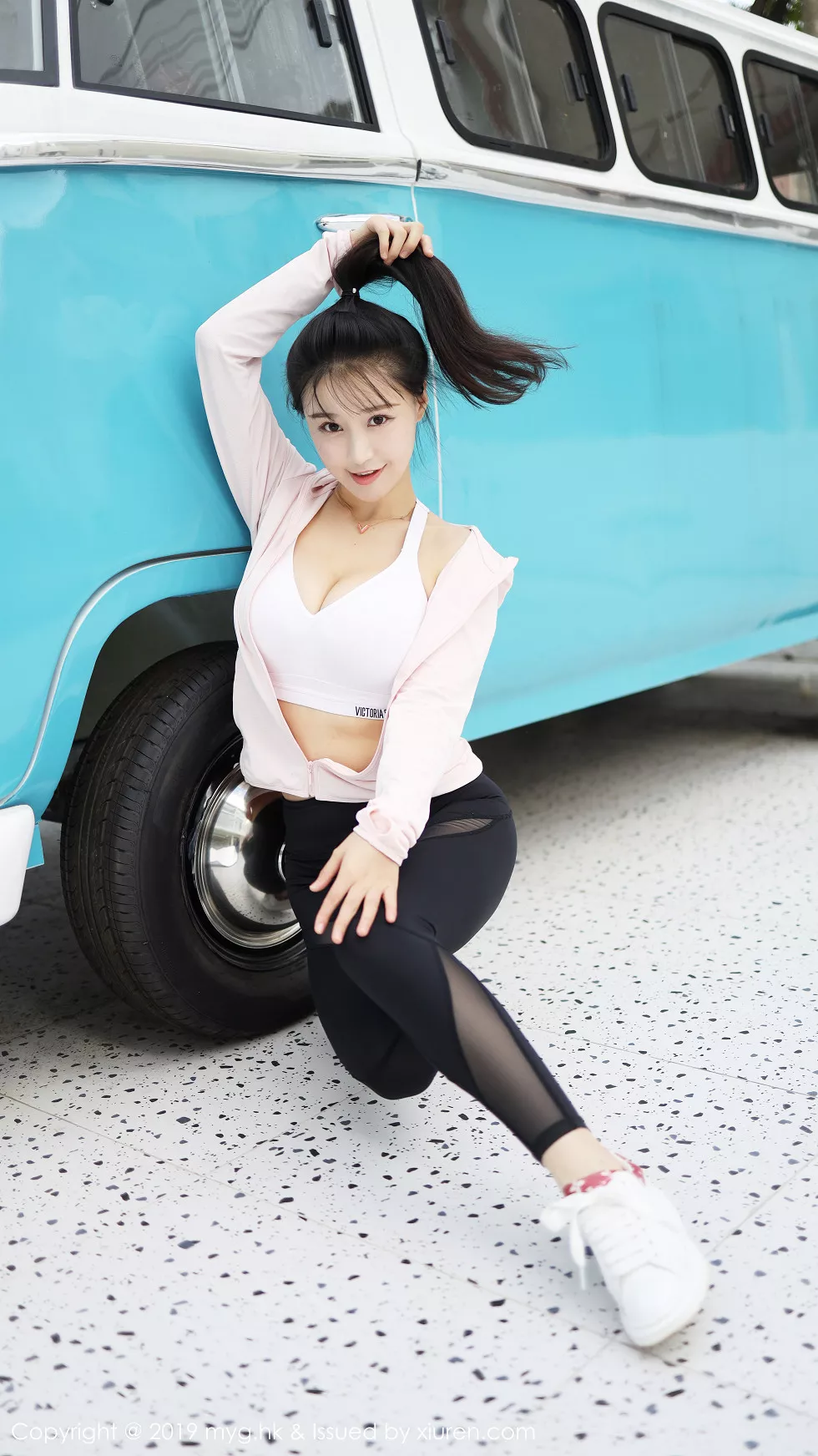 [MyGirl美媛馆]Vol.387_女神Flower朱可儿户外运动装半脱秀蕾丝内裤惹火诱惑写真75P