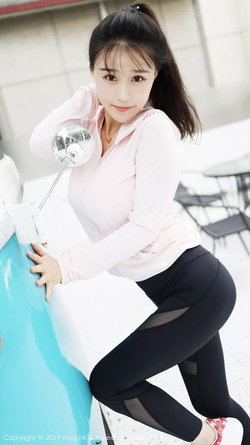 [MyGirl美媛馆]Vol.387_女神Flower朱可儿户外运动装半脱秀蕾丝内裤惹火诱惑写真75P