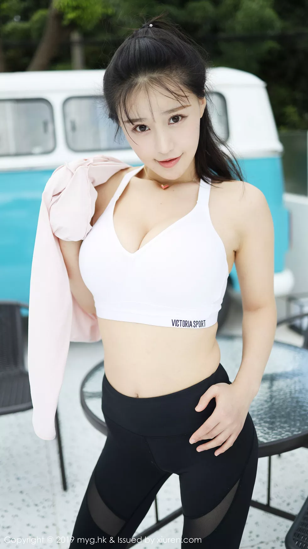 [MyGirl美媛馆]Vol.387_女神Flower朱可儿户外运动装半脱秀蕾丝内裤惹火诱惑写真75P
