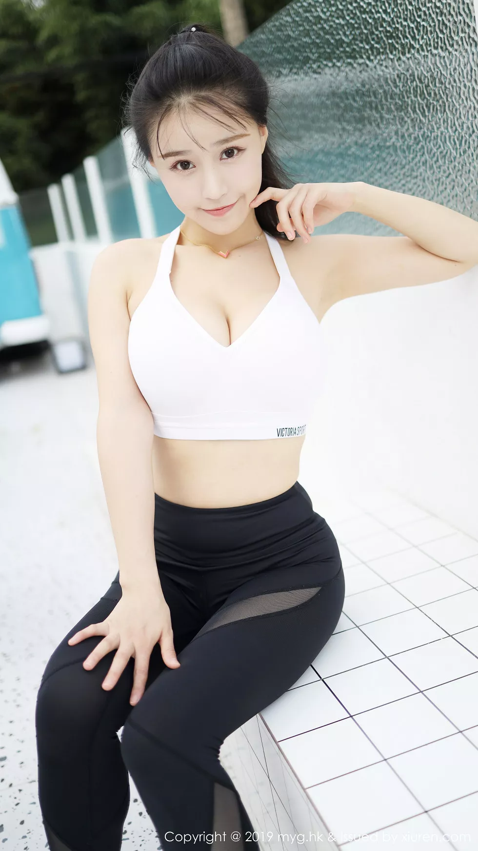 [MyGirl美媛馆]Vol.387_女神Flower朱可儿户外运动装半脱秀蕾丝内裤惹火诱惑写真75P
