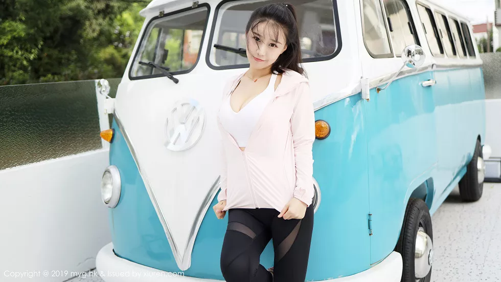[MyGirl美媛馆]Vol.387_女神Flower朱可儿户外运动装半脱秀蕾丝内裤惹火诱惑写真75P