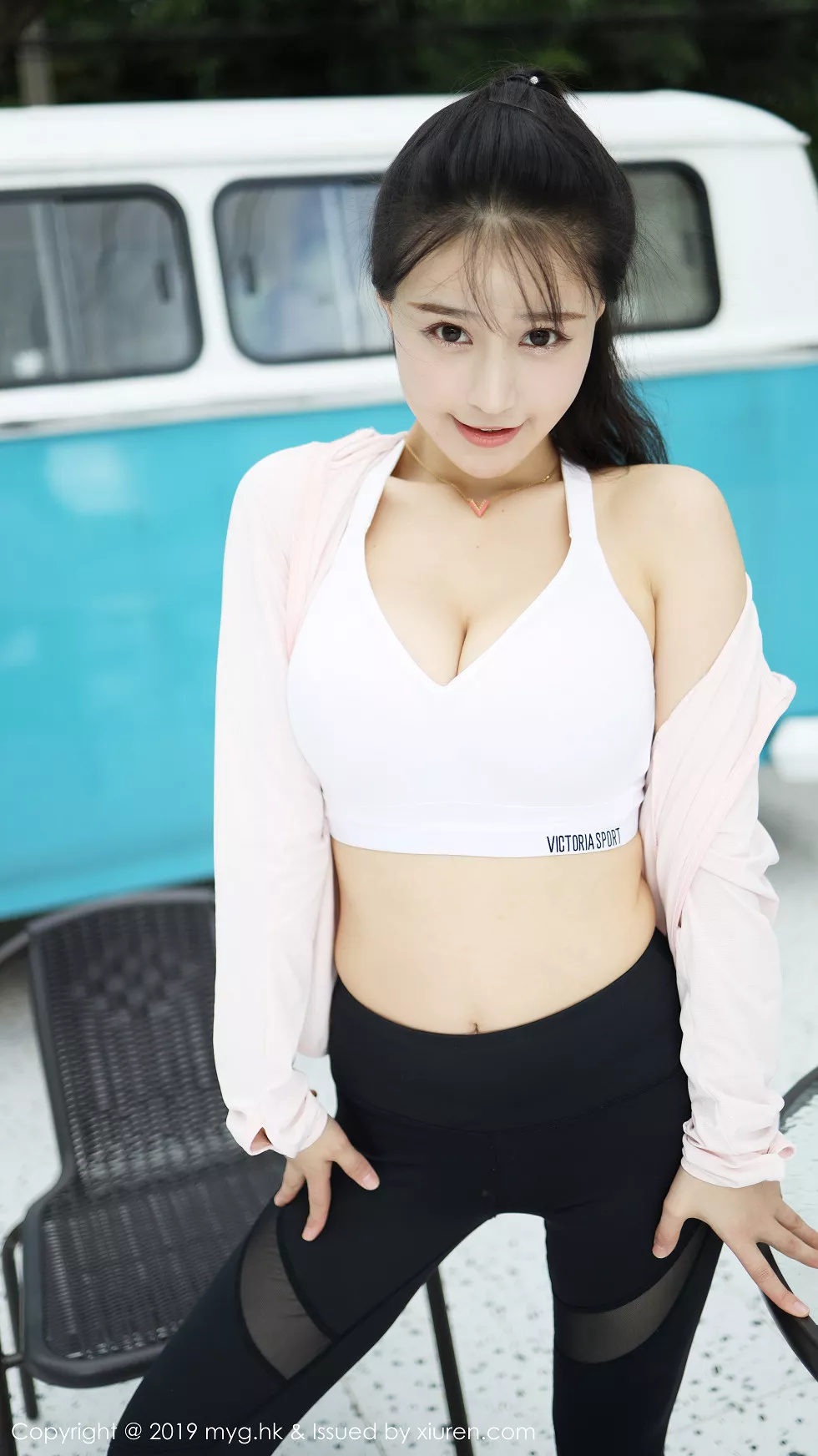[MyGirl美媛馆]Vol.387_女神Flower朱可儿户外运动装半脱秀蕾丝内裤惹火诱惑写真75P