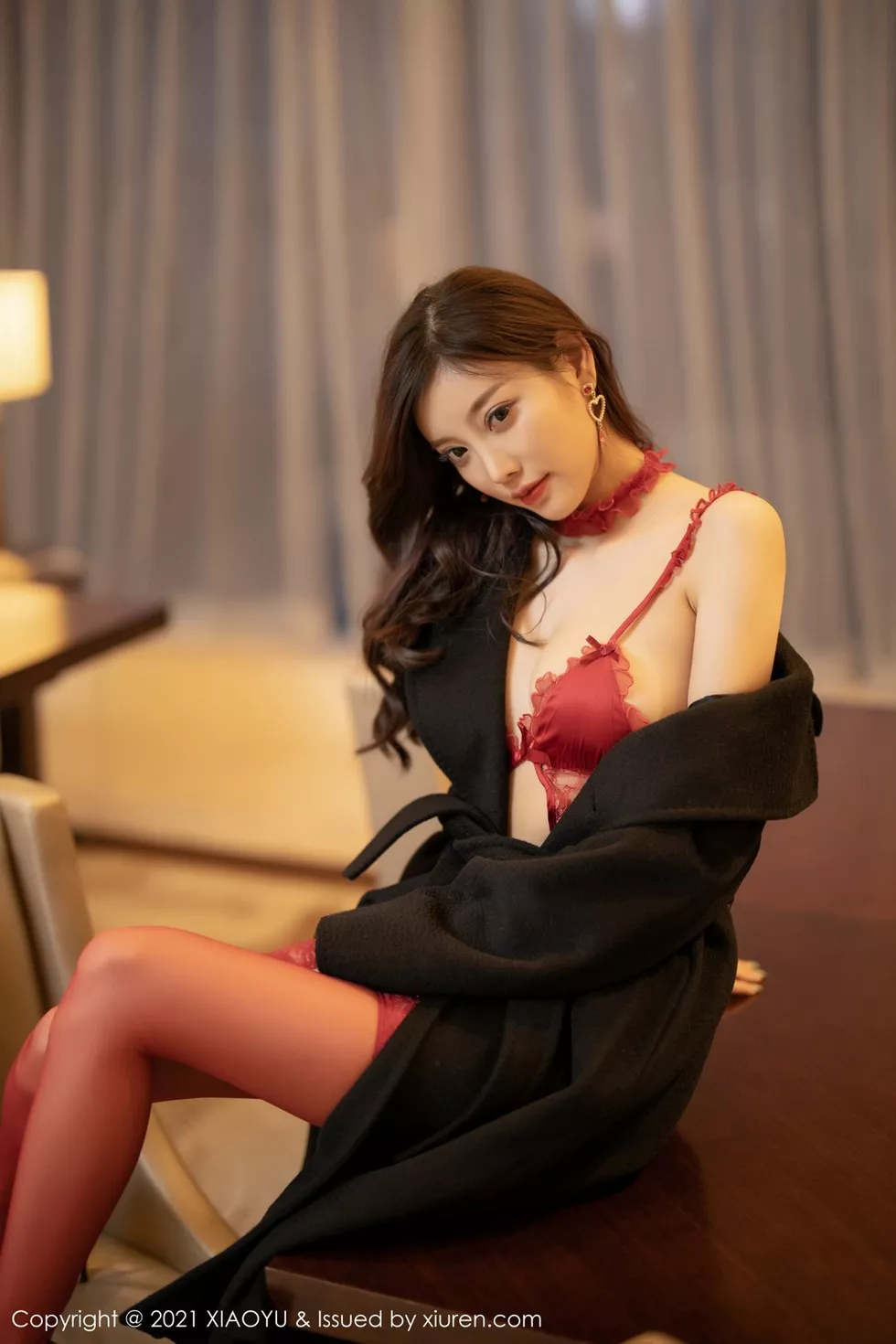 [XiaoYu画语界]Vol.469_女神杨晨晨sugar成都旅拍红色情趣内衣配红色吊袜火辣诱惑写真63P