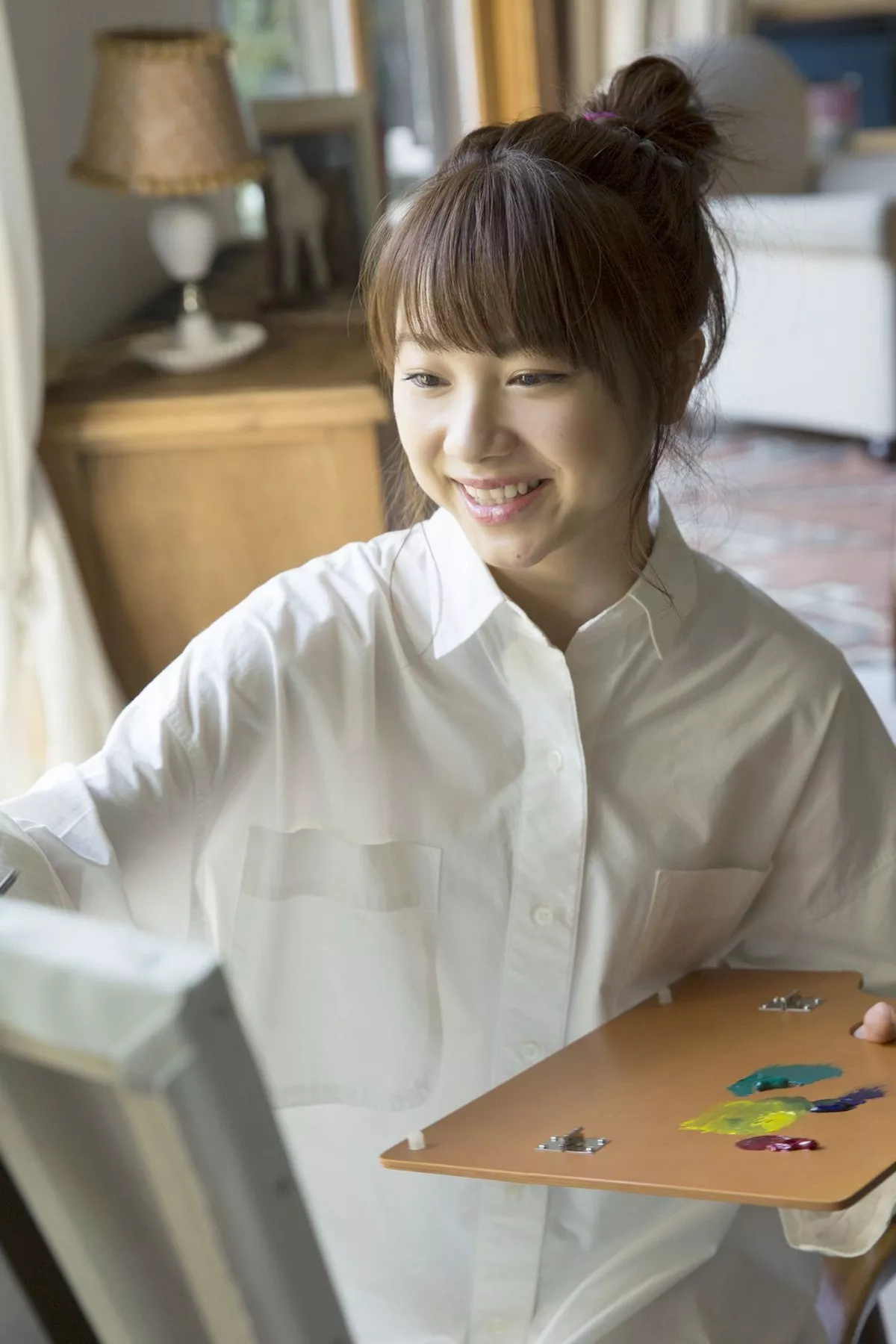 日本美少女石田亚佑美户外性感白衬衣+海边比基尼系列秀完美身材迷人写真104P