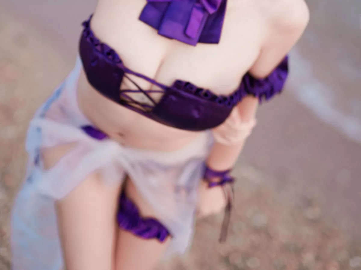 Cosplay日奈娇柴郡猫泳装主题沙滩性感比基尼秀完美身材白嫩美腿迷人写真41P