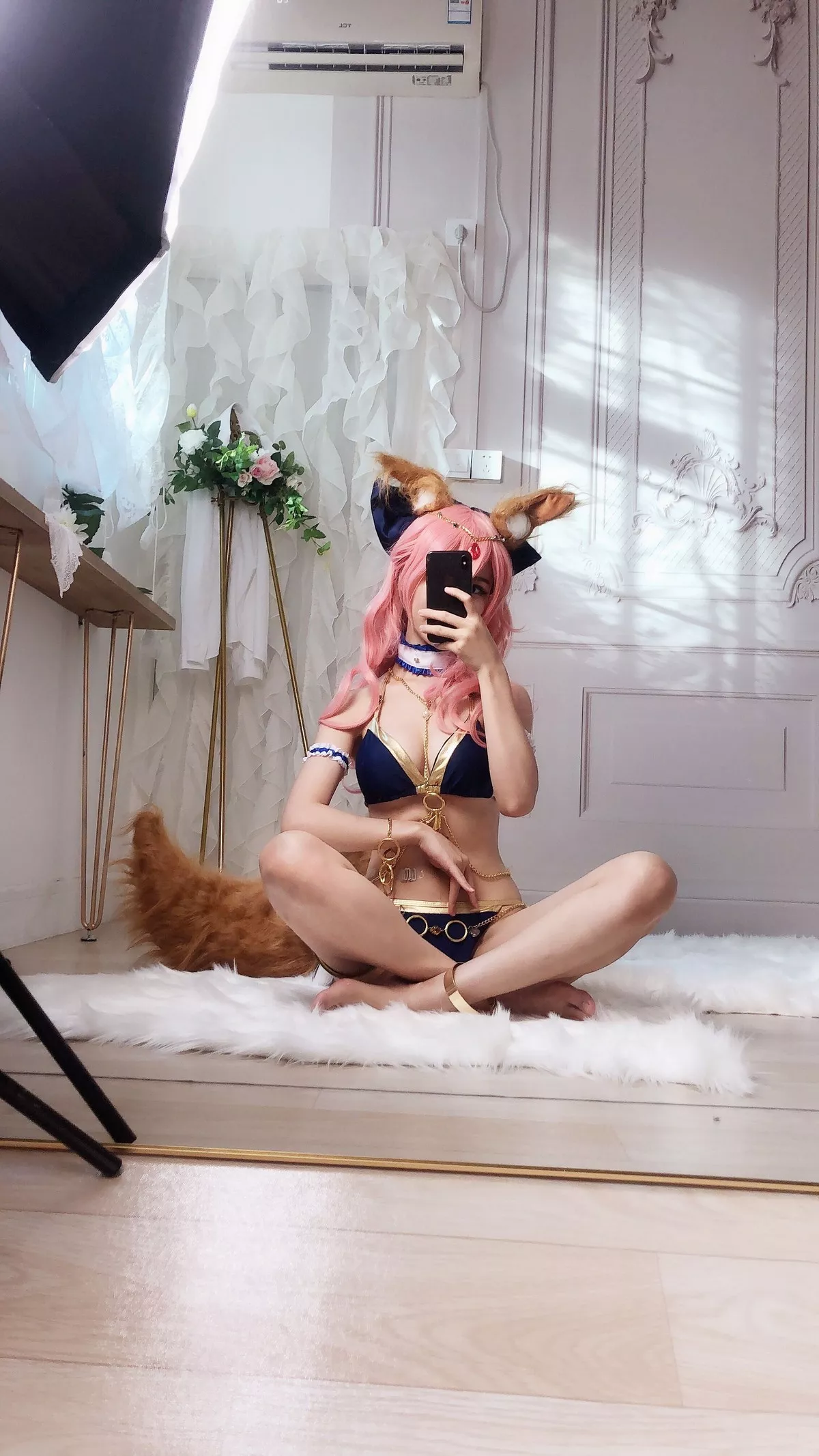网络美女抖娘-利世玉藻前舞娘主题私房黑色内衣秀完美身材撩人诱惑写真37P