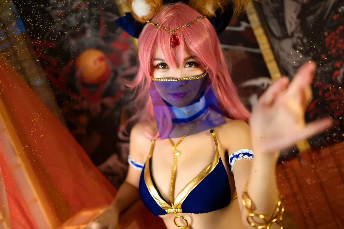 网络美女抖娘-利世玉藻前舞娘主题私房黑色内衣秀完美身材撩人诱惑写真37P