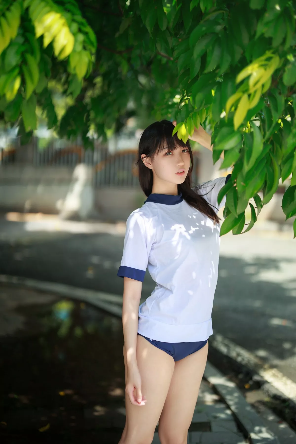 COS福利周叽是可爱兔兔体操服主题户外运动内裤秀翘臀美腿迷人诱惑写真31P