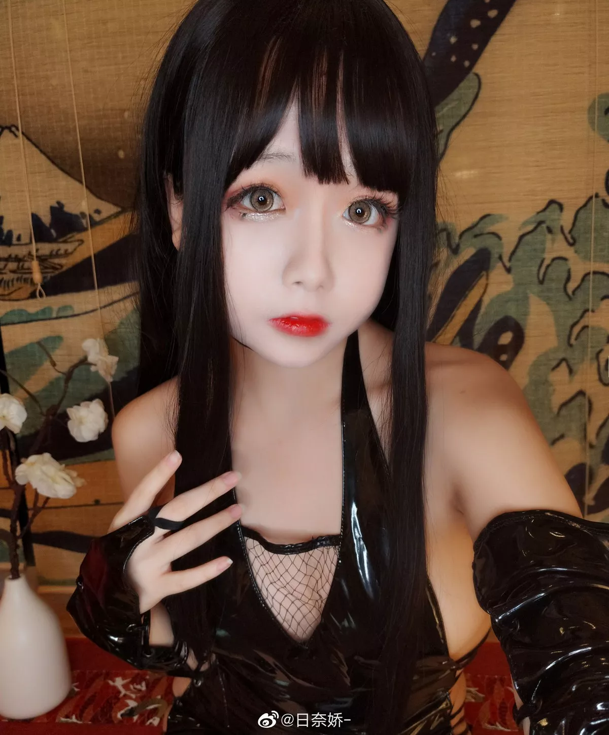 COS福利日奈娇情趣服主题私房黑色皮质情趣内衣秀完美身材豪乳诱惑写真16P