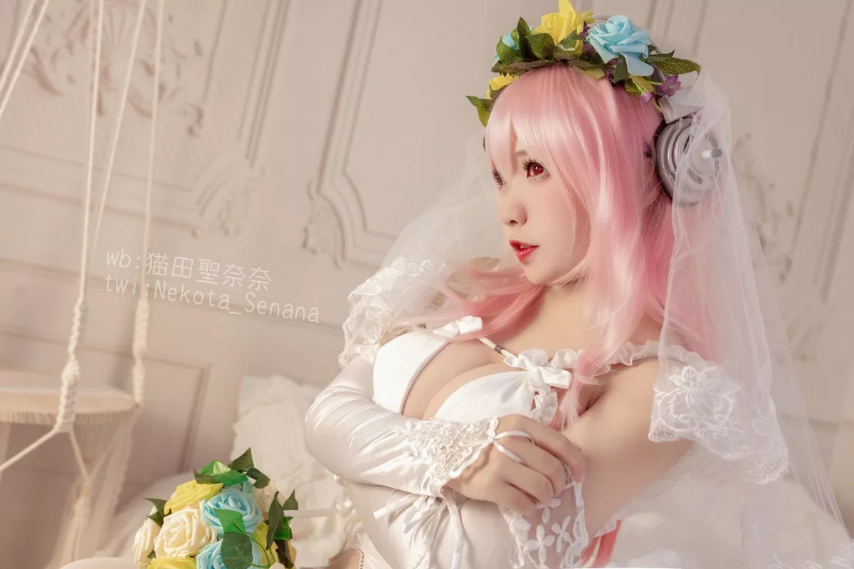 动漫博主猫田聖奈奈索尼子十周年花嫁主题私房性感内衣秀豪乳诱惑写真34P
