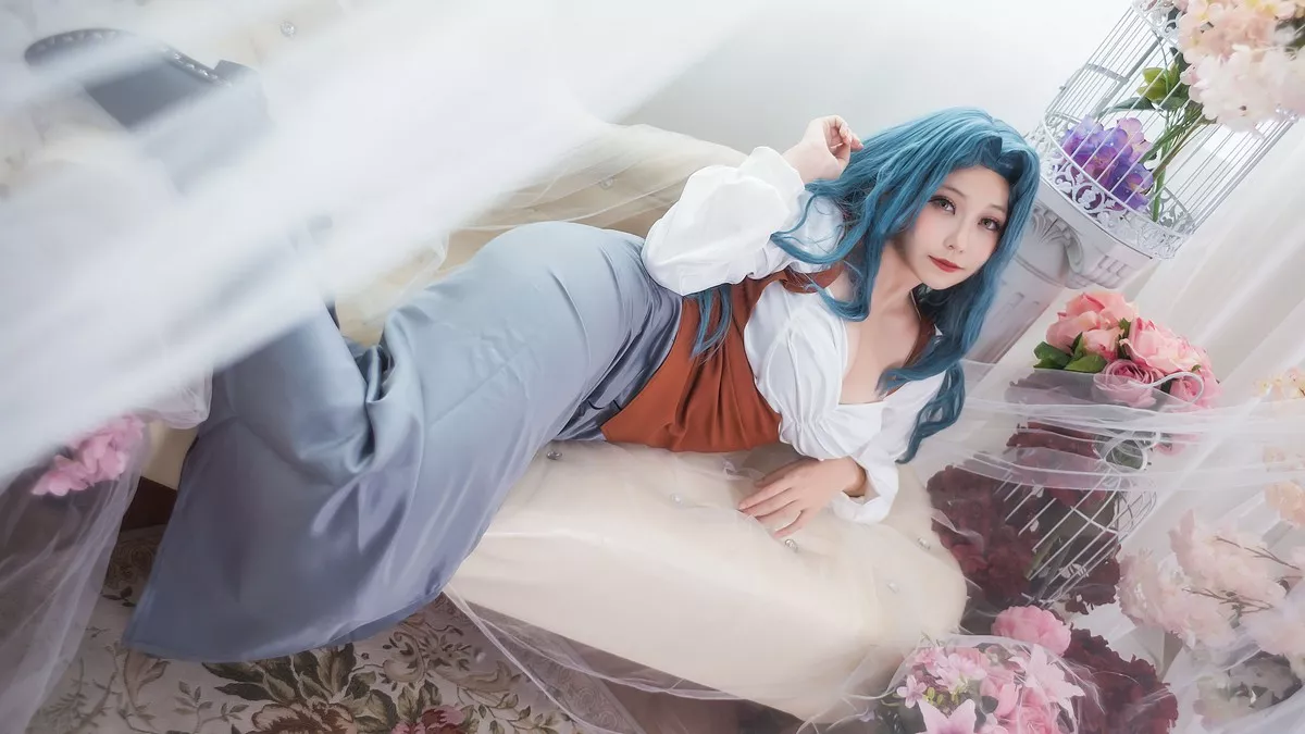 COS福利萌妹菌烨tako安玛丽主题私房性感黑色内衣秀完美身材迷人写真20P