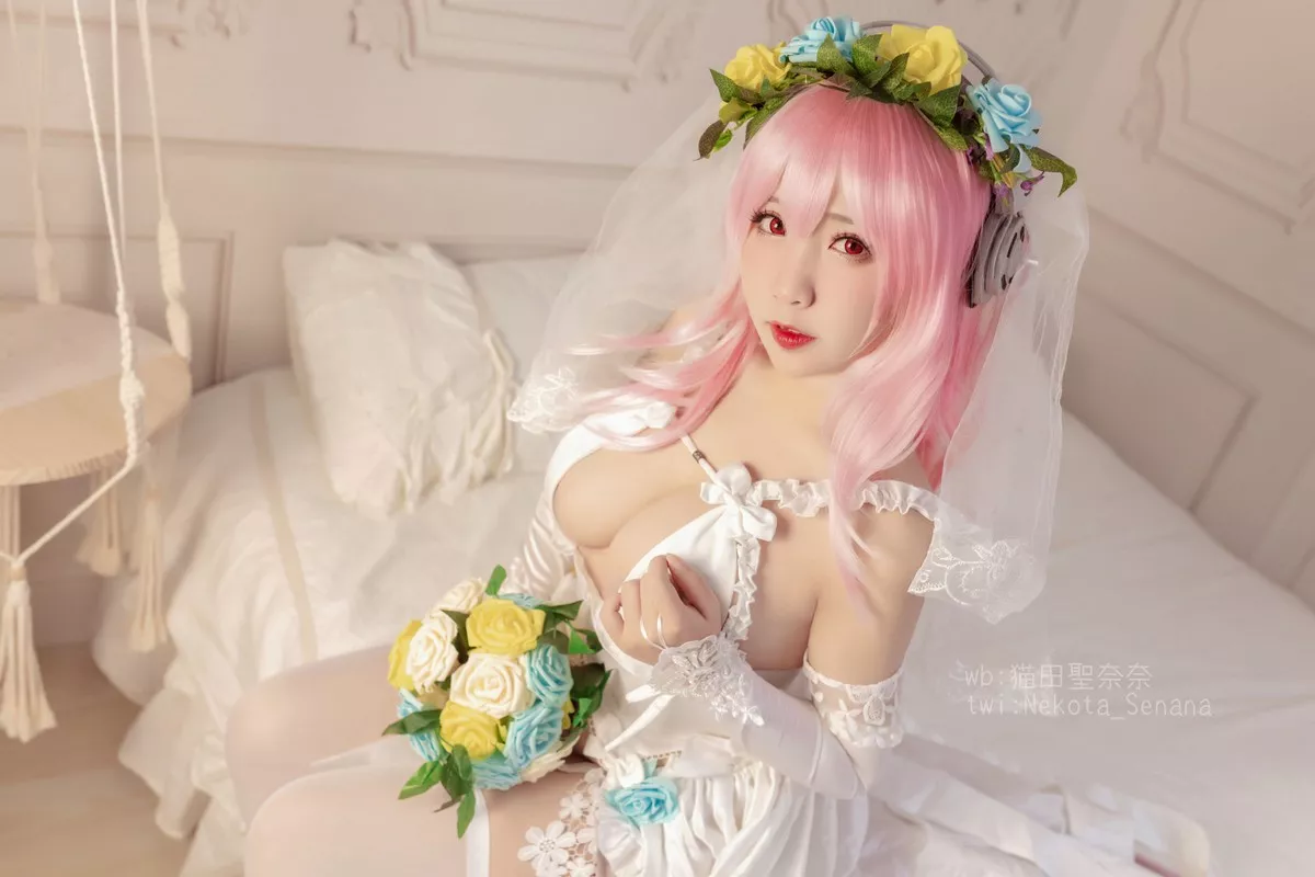动漫博主猫田聖奈奈索尼子十周年花嫁主题私房性感内衣秀豪乳诱惑写真34P